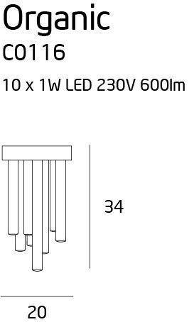 Plafon LED ORGANIC miedź mały C0116 - MaxLight na Arena.pl