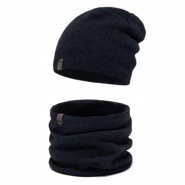 MODNY ciepły KOMPLET MĘSKI CZAPKA + KOMIN TUBA na jesień i zimę kolor M2 zdjęcie 3