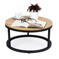 Stolik kawowy ModernHome okrągły 60 x 60 x 31,5cm odcienie beżu