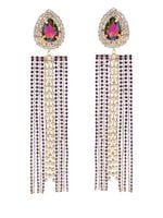 kolczyki bardzo ozdobne długie, spływjące cyrkonie