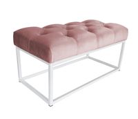 Ławka CHESTERFIELD LOFT podstawa biała pufa podnóżek MG58