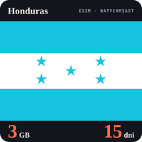 Karta eSIM Internet Honduras 3 GB na 15 dni - bez rejestracji