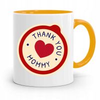 Kubek Żółty Prezent Dla Mamy Matki Thank You Mommy Z Nadrukiem Ze Zdjęciem