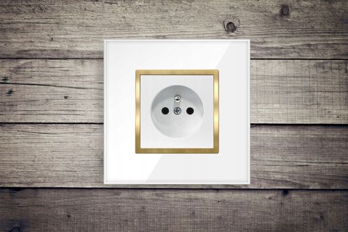 GNIAZDKO POJEDYNCZE Z BOLCEM BIAŁE ZŁOTE W RAMCE SZKLANEJ KONTAKT QUADRA na Arena.pl