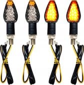 4x KIERUNKOWSKAZY MOTOCYKLOWE QUADA HOMOLOGACJA 12 V CZARNE DYMIONE 14