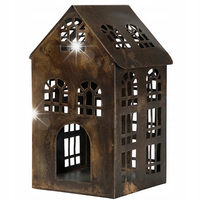 LAMPION ŚWIECZNIK DOM DOMEK METALOWY LOFT ŚWIĄTECZNY DO SALONU DOMU 20cm