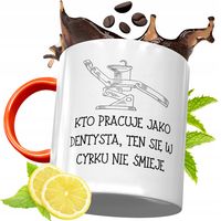 Kubek Pomarańczowy Dla Dentysty Prezent Z Nadrukiem Ze Zdjęciem