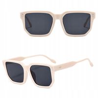 OKULARY PRZECIWSŁONECZNE prostokątne filtr UV400 damskie męski ETUI ŚCIERKA