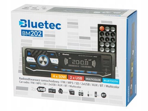 RADIO SAMOCHODOWE 1-DIN BLUETOOTH 5.0 USB SD AUX MP3 MIKROFON PILOT na Arena.pl