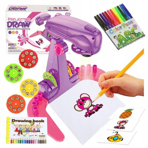 PROJEKTOR RZUTNIK DO NAUKI RYSOWANIA ZE SLAJDAMI DLA DZIECI + MAZAKI na Arena.pl