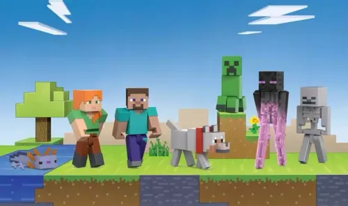 MINECRAFT EKSKLUZYWNY ZESTAW 7 FIGUREK Steve, Creeper, Enderman, Szkielet na Arena.pl