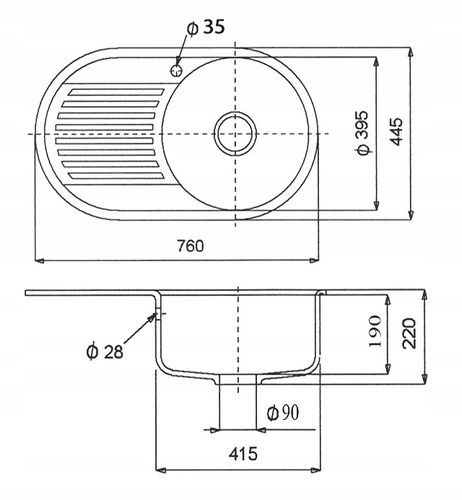 ZLEW ZLEWOZMYWAK GRANIT 8 kolorów 76x44 + SYFON na Arena.pl