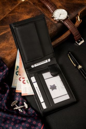 duży portfel męski ze skóry ekologicznej w orientacji poziomej - 4u cavaldi na Arena.pl