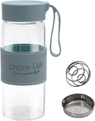 Shaker szklany 480 ml proteinowy z kulką i sitkiem fitness