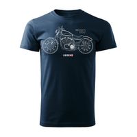 Koszulka motocyklowa z motocyklem na motor Harley Iron 883 męska granatowa REGULAR XL