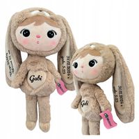 LALKA METOO KRÓLICZEK 50 cm BEŻOWY Z IMIENIEM METRYCZKĄ PREZENT NA CHRZEST