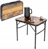 STOLIK TURYSTYCZNY kempingowy składany 60x45x25-56 cm DREWNO
