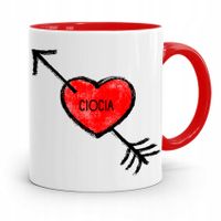 Kubek Czerwony Prezent Dla Cioci Ciocia Serduszko Z Nadrukiem Ze Zdjęciem