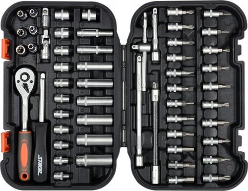 ZESTAW NARZĘDZIOWY KLUCZY KLUCZE NASADOWE 1/4 56CZ na Arena.pl