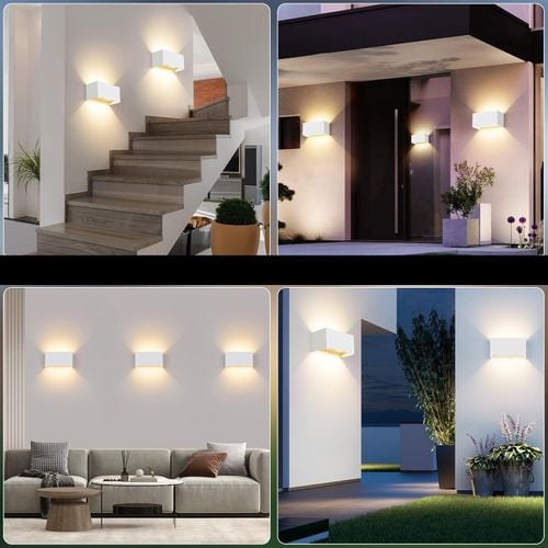 Lampa ścienna LED 24 W biała regulowana IP65 3000 K Cwycfw DCL002D 4 szt. na Arena.pl