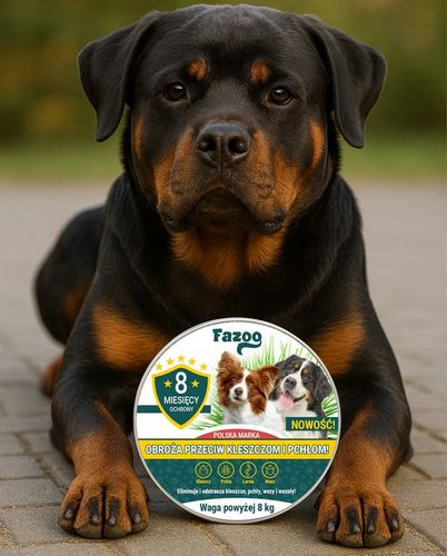 OBROŻA NA KLESZCZE i Pchły dla Dużego Psa Antykleszczowa 8 Miesięcy Fazoo na Arena.pl