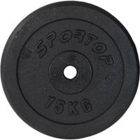 Obciążenie żeliwne czarne 15 kg Sportop fi 26,5
