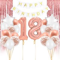 Zestaw balonowy na 18 urodziny różowe złoto duży