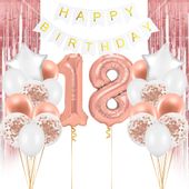 Zestaw balonowy na 18 urodziny różowe złoto duży