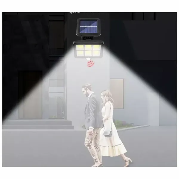 Duży Halogen Solarny Hs-8022 Pilot, Czujnik Ruchu I Zmierzchu 40W 6Cob zdjęcie 7