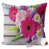 Poszewka 3D bawełna satyna 40x40cm BUKIET KWIATÓW