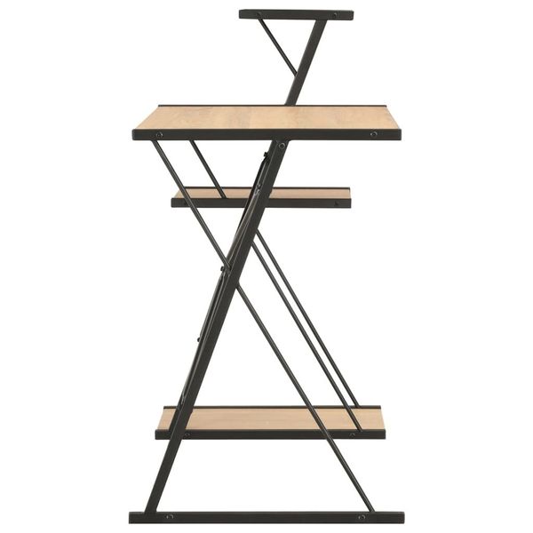 Emaga Biurko z regałem, czarno-dębowe, 116 x 50 x 93 cm zdjęcie 3