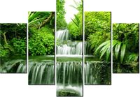 105CM 150CM OBRAZ 5 ELEM WODOSPAD LESIE DESZCZOWYM DRUK