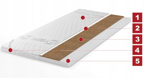 Materac nawierzchniowy 160x200 KOKOS Topper 5cm na Arena.pl