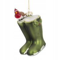 BOMBKA SZKLANA NA CHOINKĘ BUTY KALOSZE ŚWIĄTECZNY PTAK PREZENT NA ŚWIĘTA