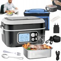 2X ELEKTRYCZNY LUNCH BOX 1.5L 100W BEZPRZEWODOWY DO DOMU Z TORBĄ TERMICZNĄ