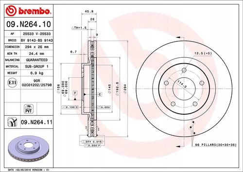 TARCZA HAM PRZOD 294X26 V BREMBO na Arena.pl