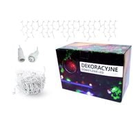 Sople zewnętrzne 500 LED 19 m lampki kurtyna BARWA BIAŁA ZIMNA