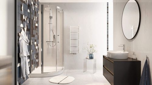 Clever 2.0 zestaw prysznicowy ścienny z deszczownicą 25 cm, czarny soft na Arena.pl