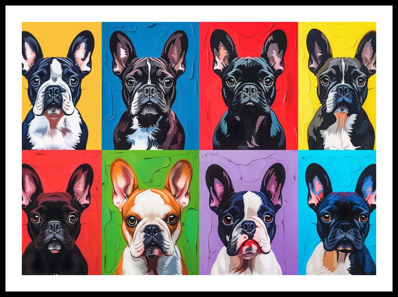 Plakat 70x50cm Buldogi Francuskie zdjęcie 3