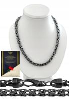 ŁAŃCUSZEK- CZARNE SREBRO SPLOT KRÓLEWSKI ( BIZANTYJSKI) PRÓBY-925-