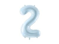 Balon foliowy cyfra 2 jasny niebieski, 72 cm