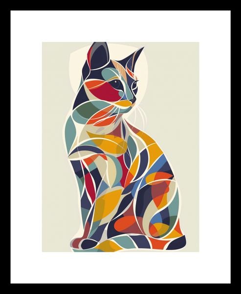 Plakat 15x20cm Kalejdoskopowy Kot zdjęcie 3