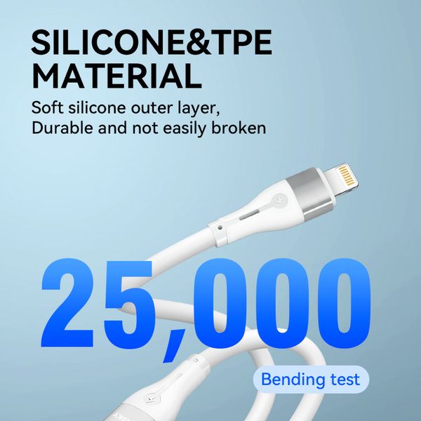 Kabel przewód do iPhone USB-C - Lightning PD 27W 1m biały zdjęcie 7
