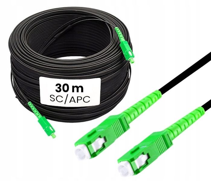 KABEL ŚWIATŁOWÓD SM SC/APC 30m SIMPLEX FTTH OUTDOOR ZEWNĘTRZNY zdjęcie 1