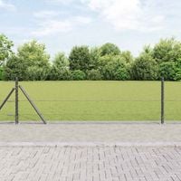 Słupek ogrodzeniowy. Szary 10 x 0,6 m (siatka 13 mm) Stal i PVC