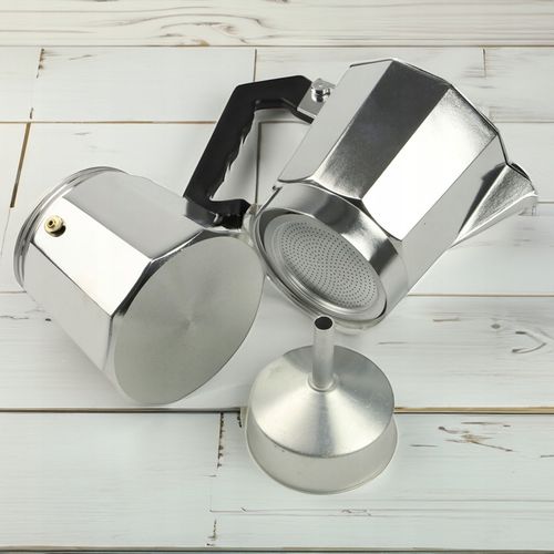 KAWIARKA ALUMINIOWA 450 ml 9 filiżanek SREBRNA DO KAWY + GRATIS na Arena.pl