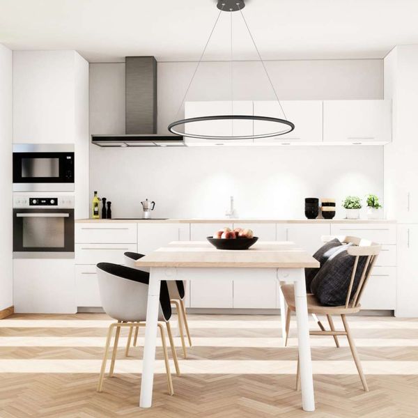 LAMPA wisząca SLIM/000026/3000/B MDECO okrągła OPRAWA metalowy ZWIS LED 63W 3000K ring czarny zdjęcie 1