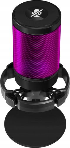 MIKROFON DO STREAMINGU ZE ŚWIATŁEM LED GAMINGOWY OBRACANY DO KOMPUTERA na Arena.pl