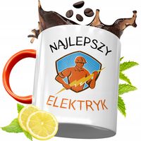 Kubek Pomarańczowy Dla Elektryka Idealny Prezent Z Nadrukiem Ze Zdjęciem