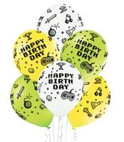 Balony lateksowe pad piksele game birthday, 30 cm 3 szt.